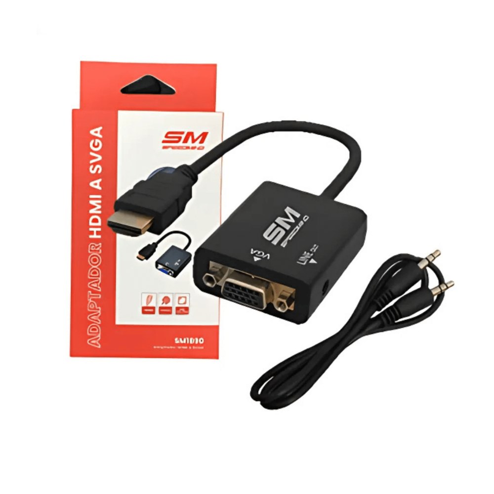 ADAPTADOR SPEEDMIND SM1890 HDMI A VGA / SOPORTA 1080P / PLUG & PLAY / CABLE AUDIO 3.5