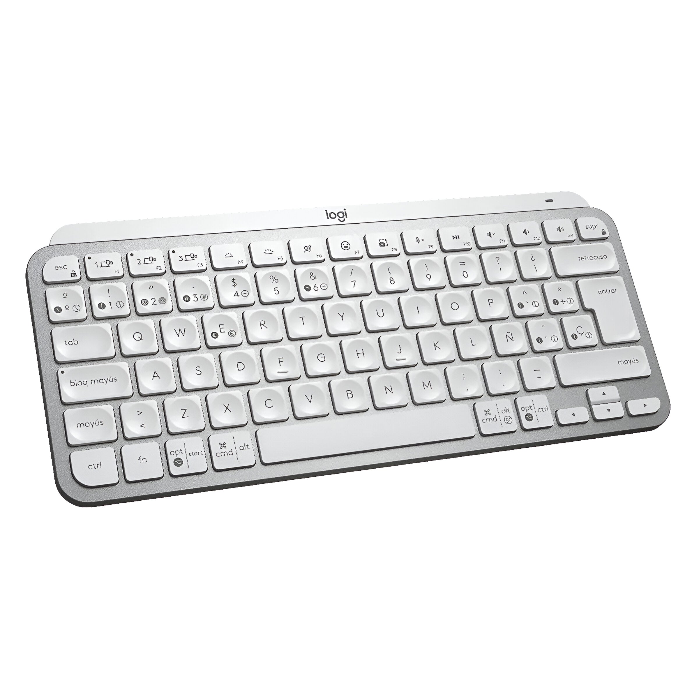 TECLADO LOGITECH MX KEYS MINI, INALAMBRICO, RF WIRELESSBLUETOOTH GRIS PALIDO