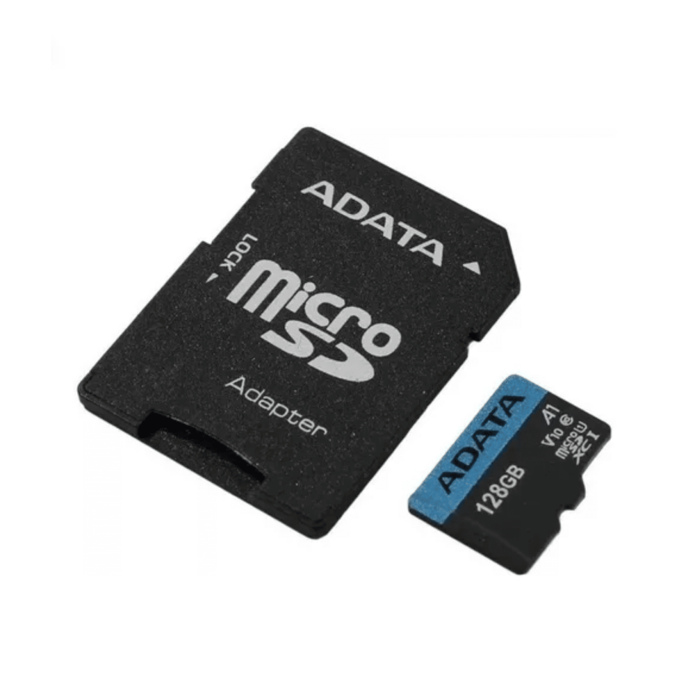 MICRO SDXC ADATA 128GB CON ADAPTADOR, UHS-I CLASS 10, V10, A1 (LECTURA 100MB/S ESCRITURA 25MB/S)