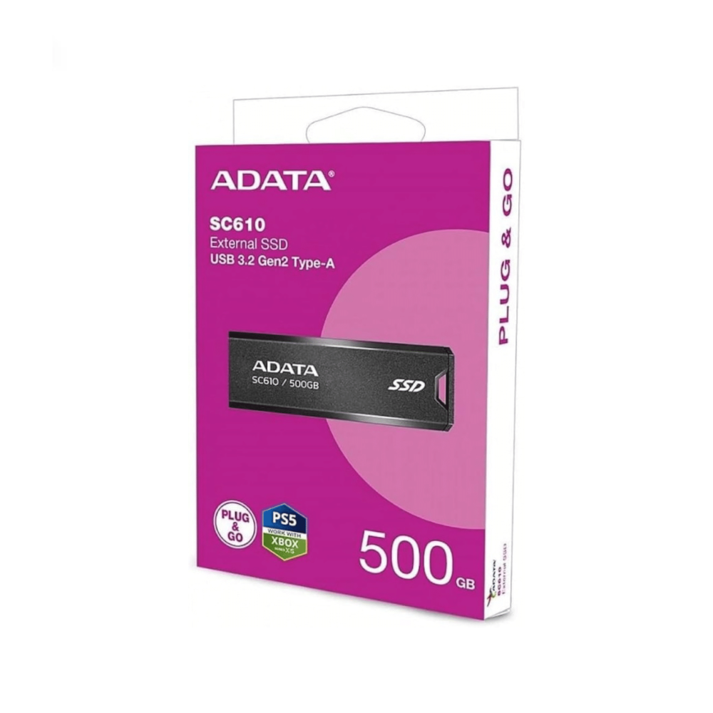 SSD ADATA EXTERNO SC610 USB 3.2 GEN2 550/500MB/S COMPATIBLE PS5 XBOX