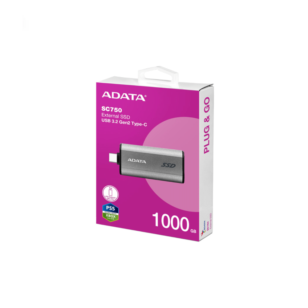 SSD/ADATA EXTERNO SC750 1TB USB TIPO C 3.2 GEN2 NEGRO