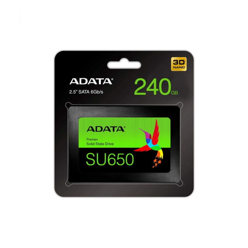 DISCO SSD ADATA SU650 2.5, SATA 6GB/S, 3D NAND, LECTURA 520MB/S, ESCRITURA 450MB/S