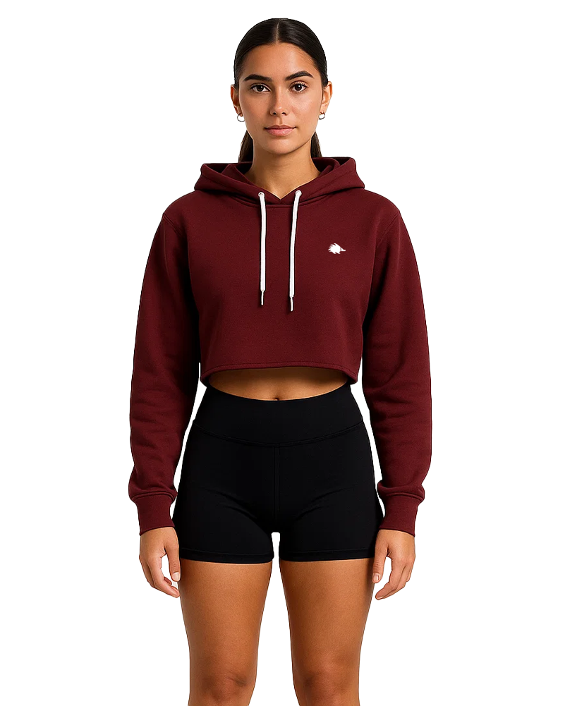 Hoodie Crop Wine