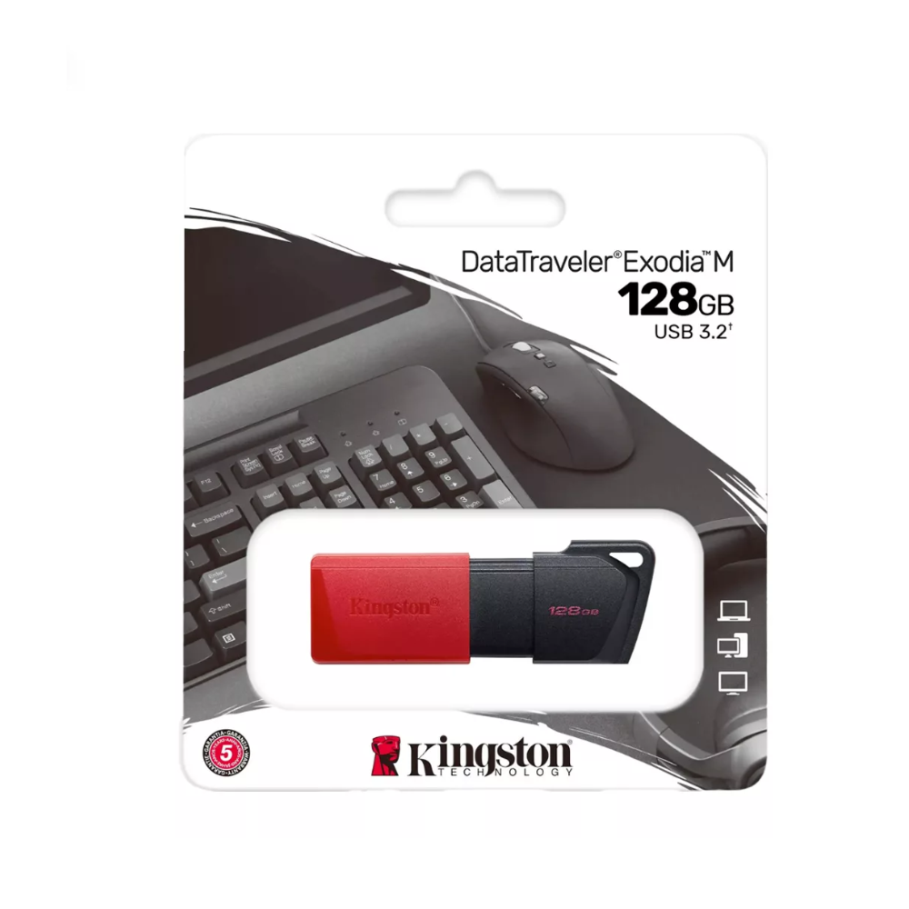 FLASH MEMORY KINGSTON DTXM/128GB 128GB USB 3.2 DATATRAVELER EXODIA M / NEGRO Y ROJO