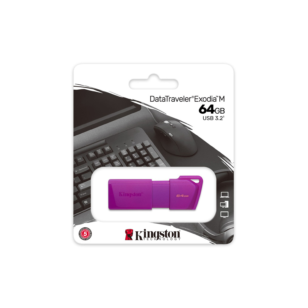 FLASHMEMORY KINGSTON DTXM 64GB MORADO NEON USB 3.2 GEN1 KC-U2L64-7LP DATATRAVELER EXODIA