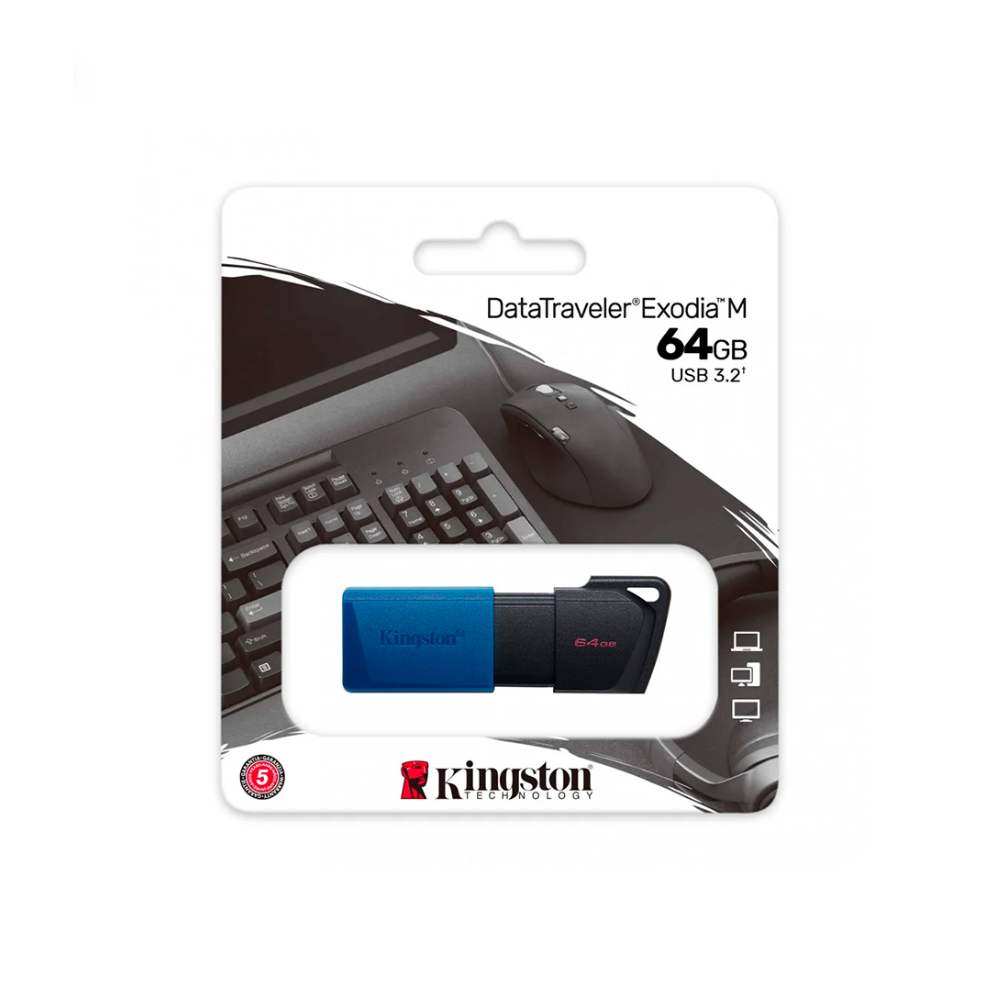 FLASH MEMORY KINGSTON DTXM/64GB 64GB USB 3.2 DATATRAVELER EXODIA M / NEGRO Y AZUL