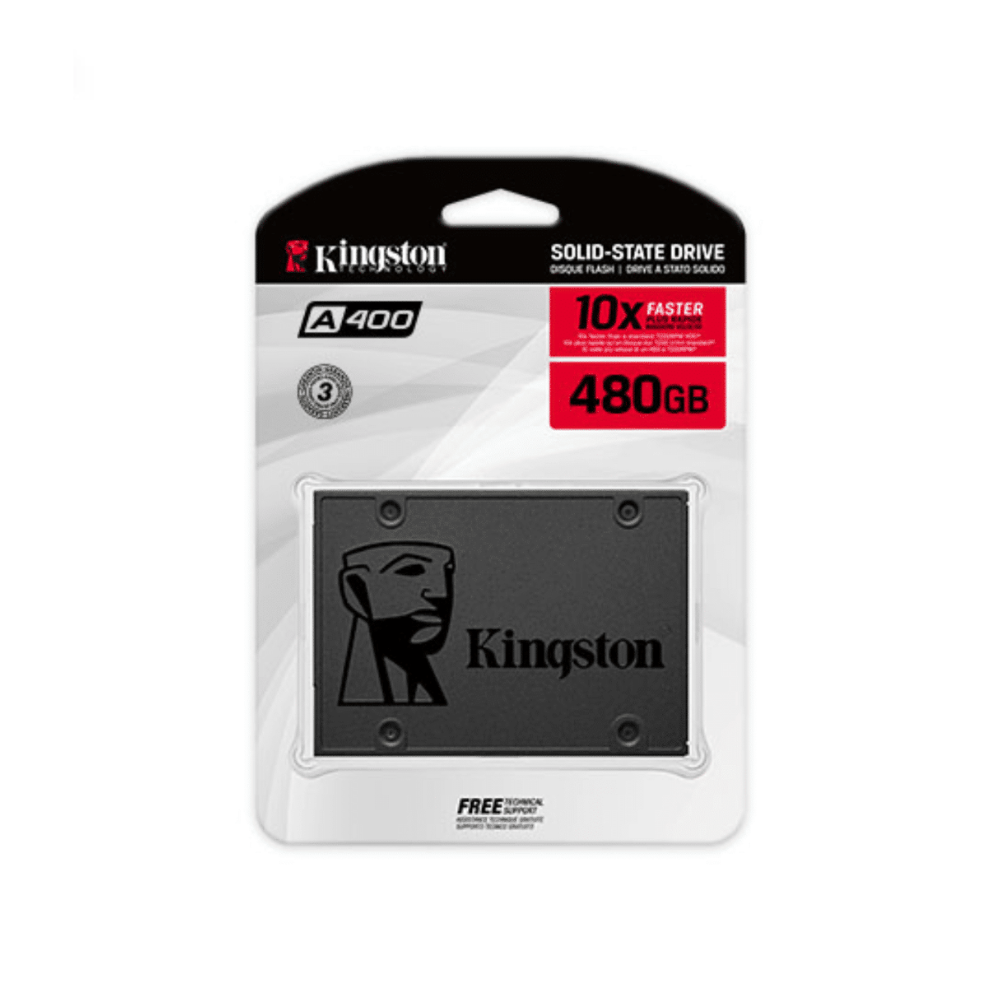 DISCO SSD KINGSTON 2.5 SATA A400 480GB TLC NAND STANDALONE DRIVE READ 500MB/S AND WRITE 450MB/S