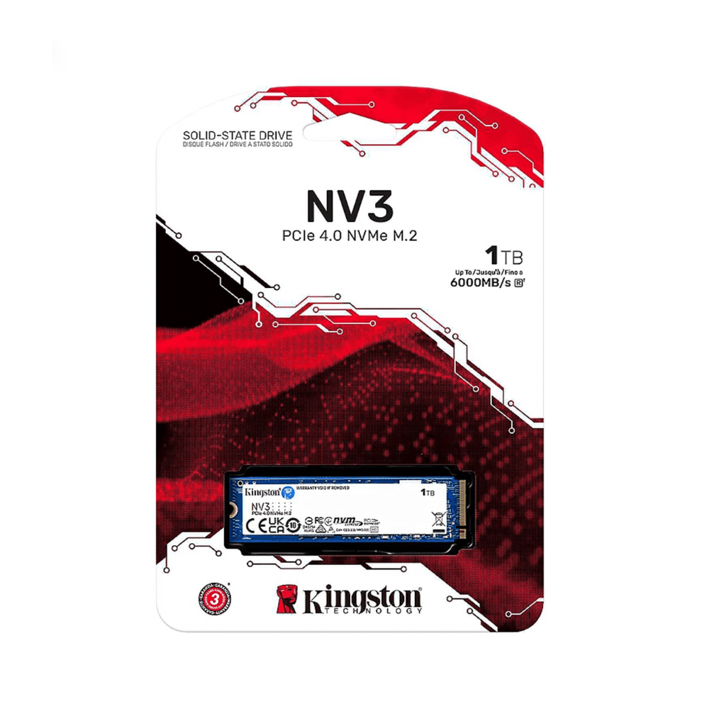 SSD/KINGSTON 1TB NV3 M.2 2280 NVME SSD UP TO 6000 MB/S