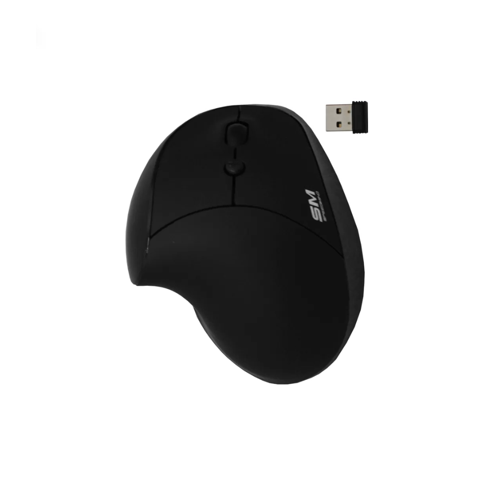 MOUSE SPEEDMIND SMMOU10 WIRELESS VERTICAL / RECARGABLE / 6 BOTONES / ERGONOMICO / NEGRO / BAT. LITIO