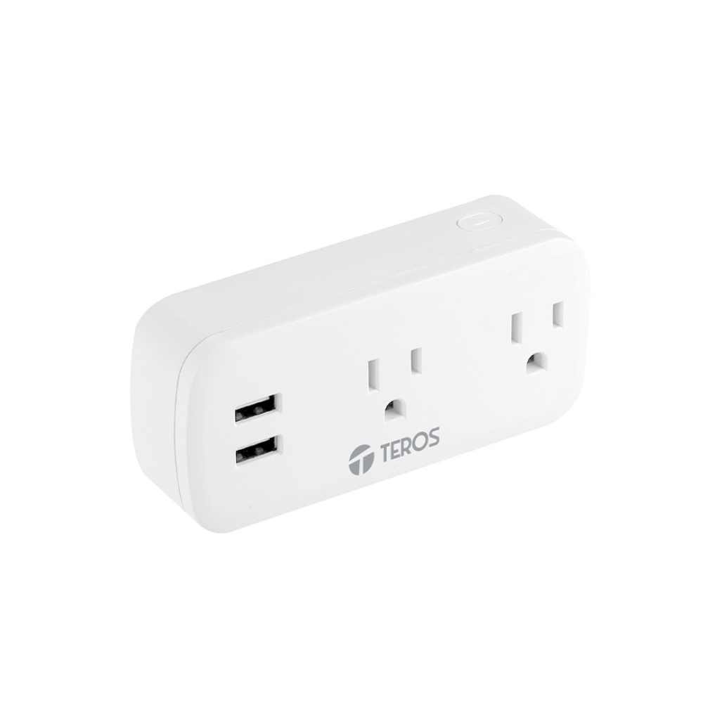 TOMACORRIENTE TEROS TE9102W SMART /2 TOMAS Y 2 PTOS. USB /WIFI 2.4GHZ /CARGA MAX. 3300W /APP TEROS