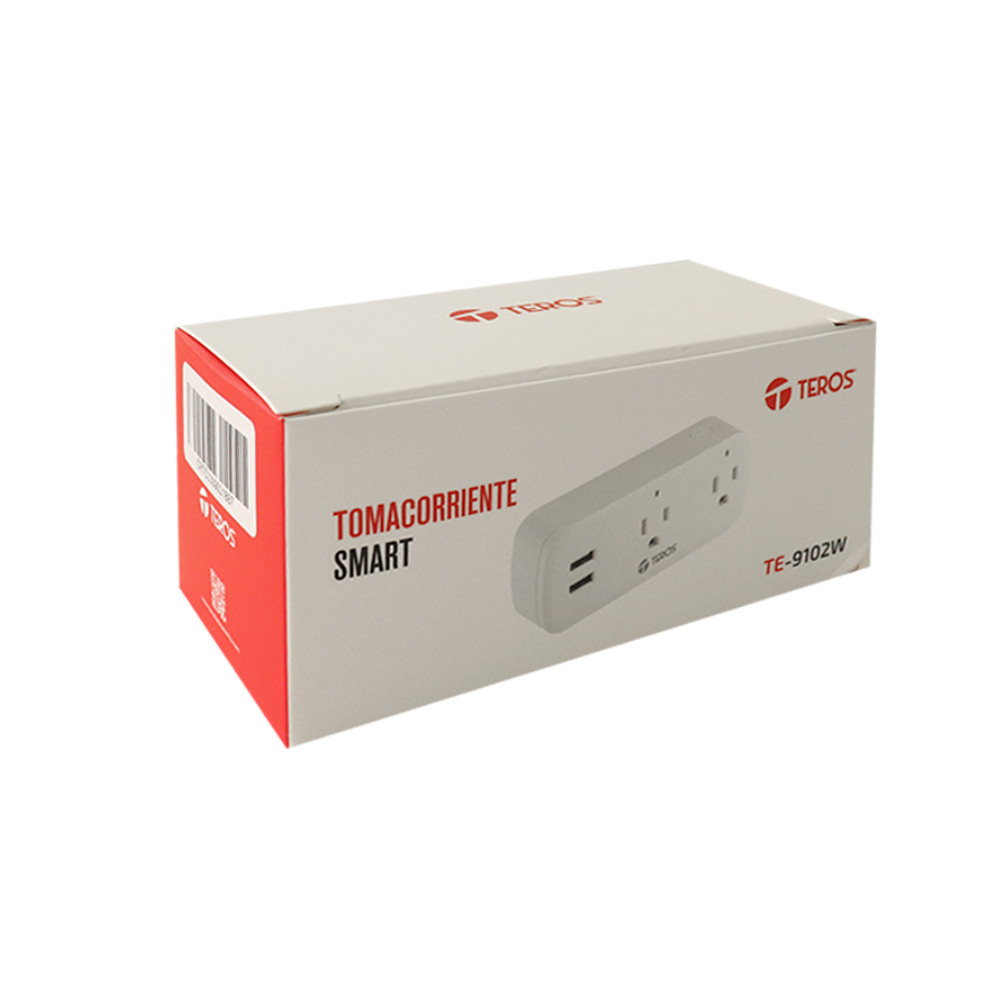 TOMACORRIENTE TEROS TE9102W SMART /2 TOMAS Y 2 PTOS. USB /WIFI 2.4GHZ /CARGA MAX. 3300W /APP TEROS