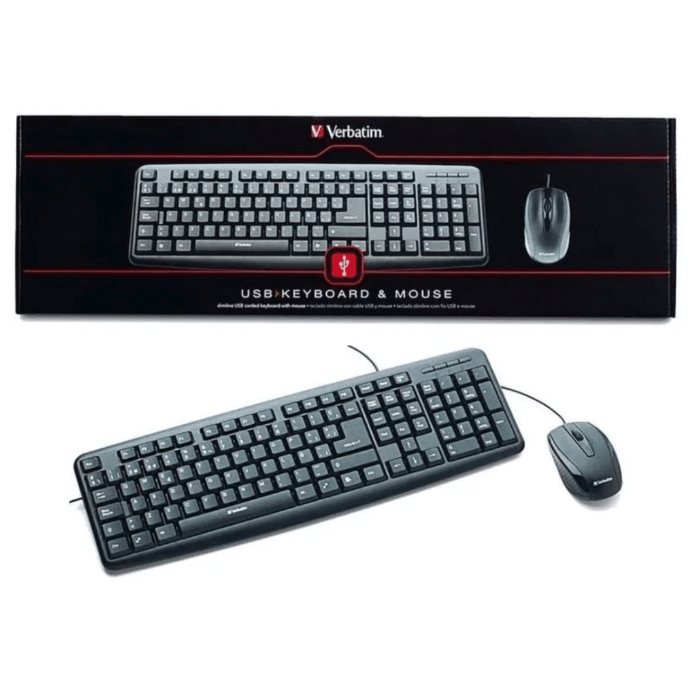 COMBO VERBATIM 98111 TECLADO Y MOUSE USB NEGRO
