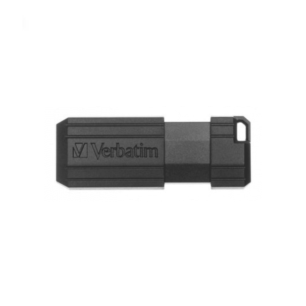 FLASHMEMORY VERBATIM 64GB PINSTRIPE NEGRO USB 2.0 RETRACTIL MICROBAN