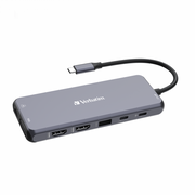 HUB  USB-C VERBATIM 14 MULTIPUERTOS CMH-14 HDMI X2 VGA RJ45 USB A X6 SD MICRO SD AUDIO USBC PD