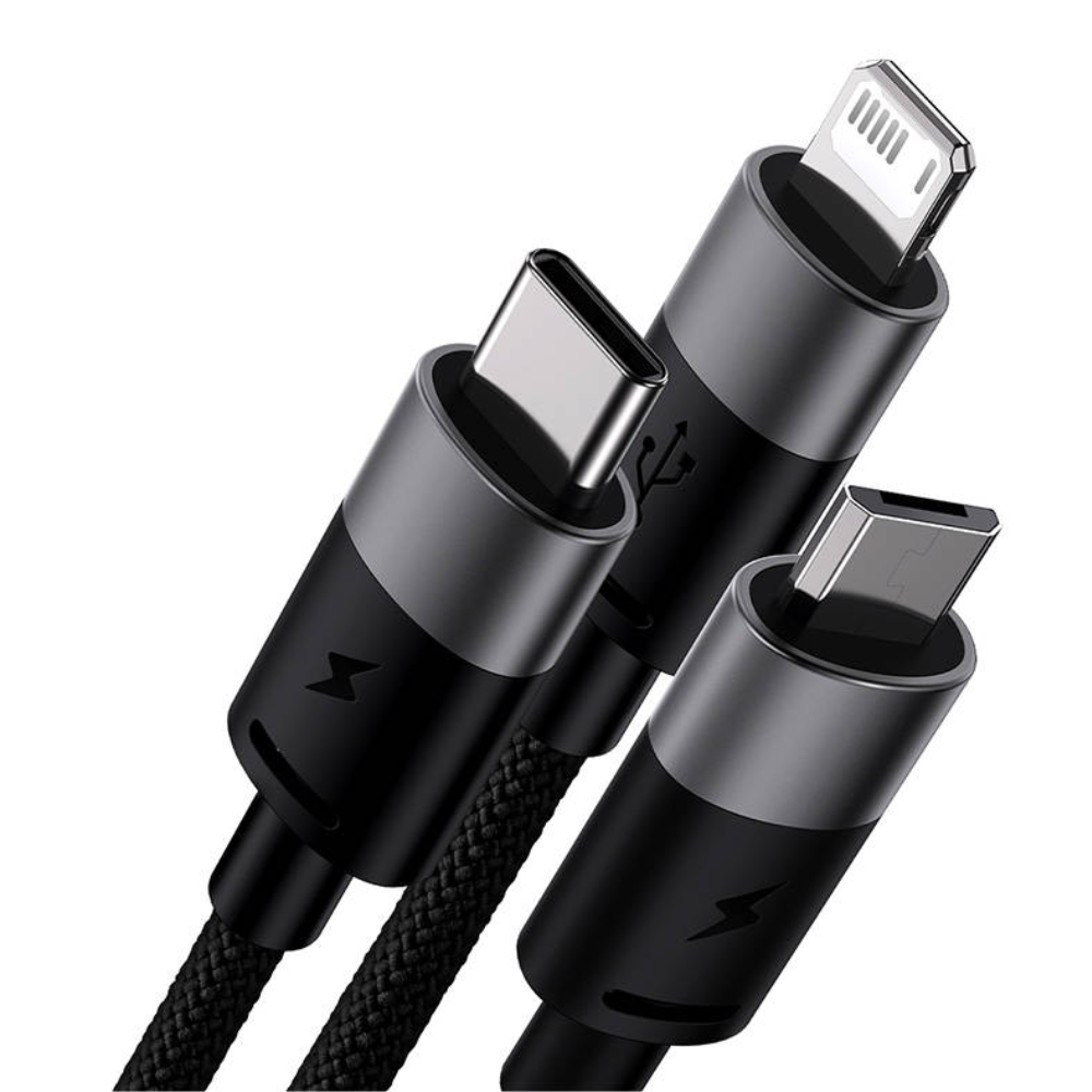 CABLE 3 EN 1  USB A MICRO/LIGHTNING/TIPO C 3.5A 1.2MT CAXS000001 STARSPEED NEGRO