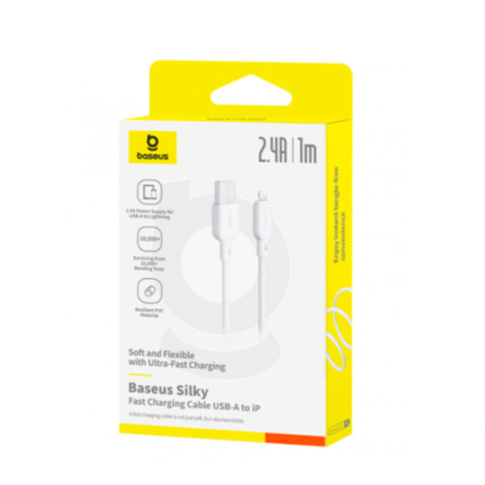 CABLE USB A LIGHTNING 1MT P10377702213-00 SILKY 2.4A BLANCO