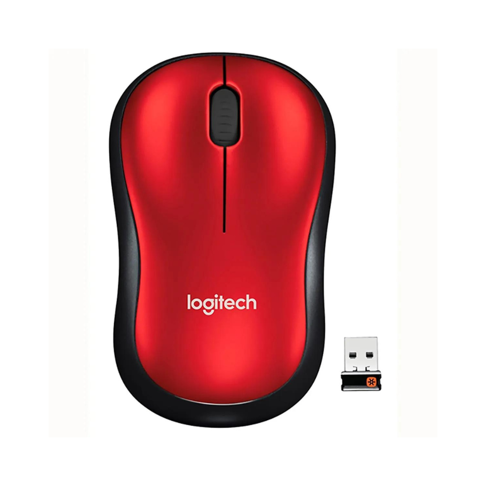 MOUSE LOGITECH M185 ROJO-NEGRO WIRELESS USB PLUG AND PLAY