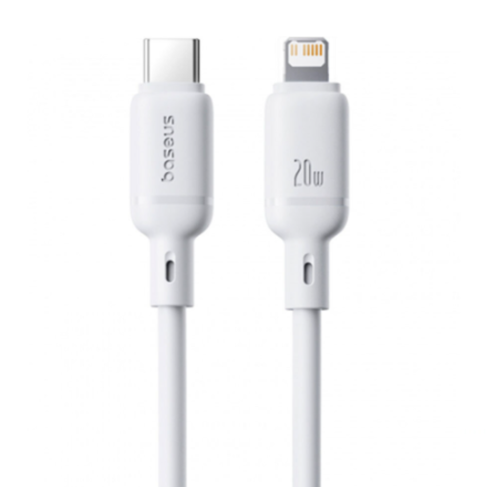 OS-Baseus Silky Series Fast Charging Cable Type-C to iP 20W 1m Moon White