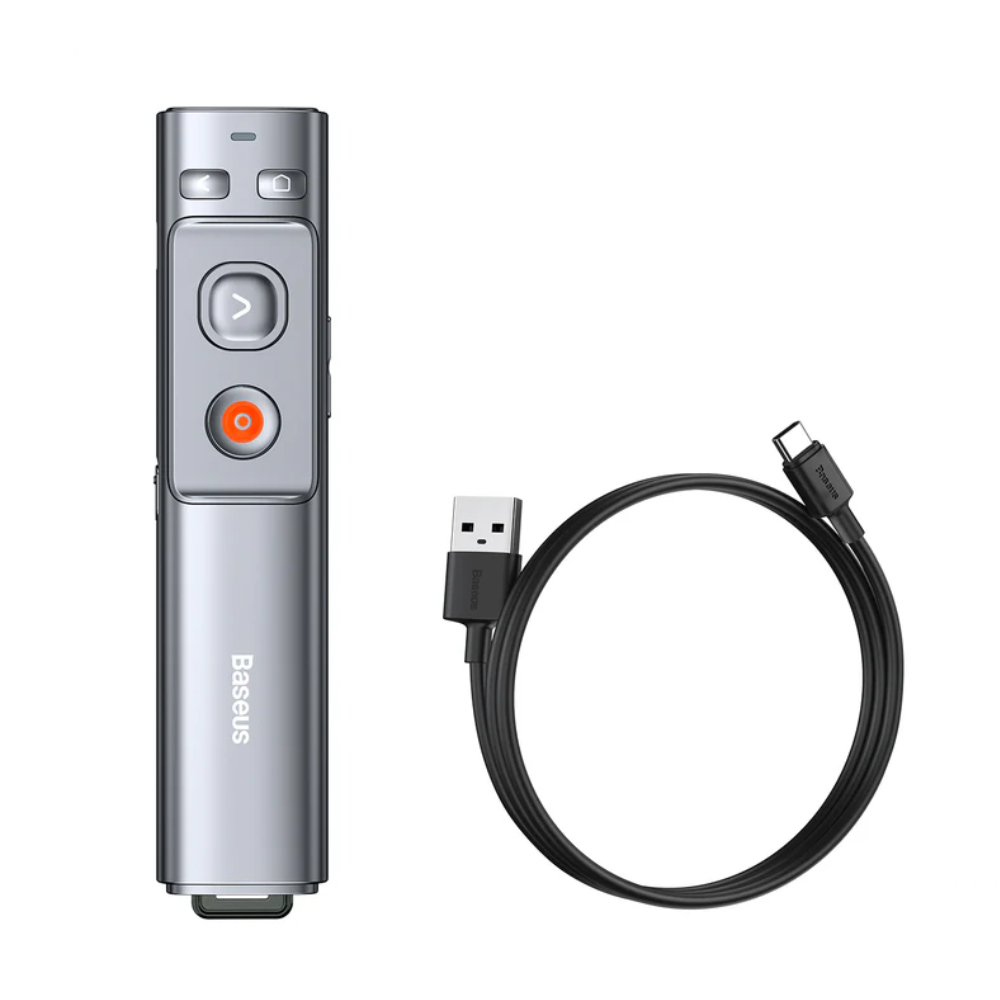 Baseus Orange Dot Wireless Presenter (Red Laser) Grey No battery