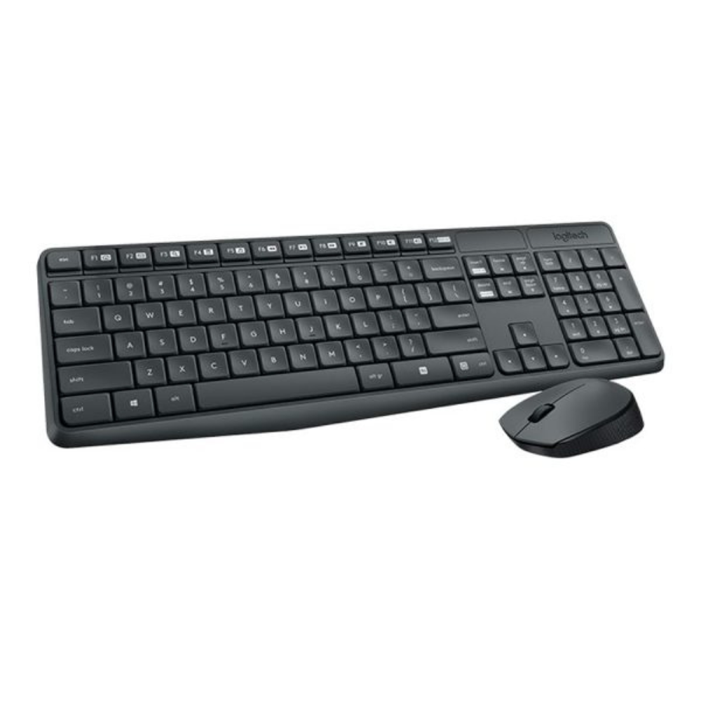 TECLADO-MOUSE COMBO LOGITECH MK235 NEGRO WIRELESS USB RESISTENTE A SALPICADURAS