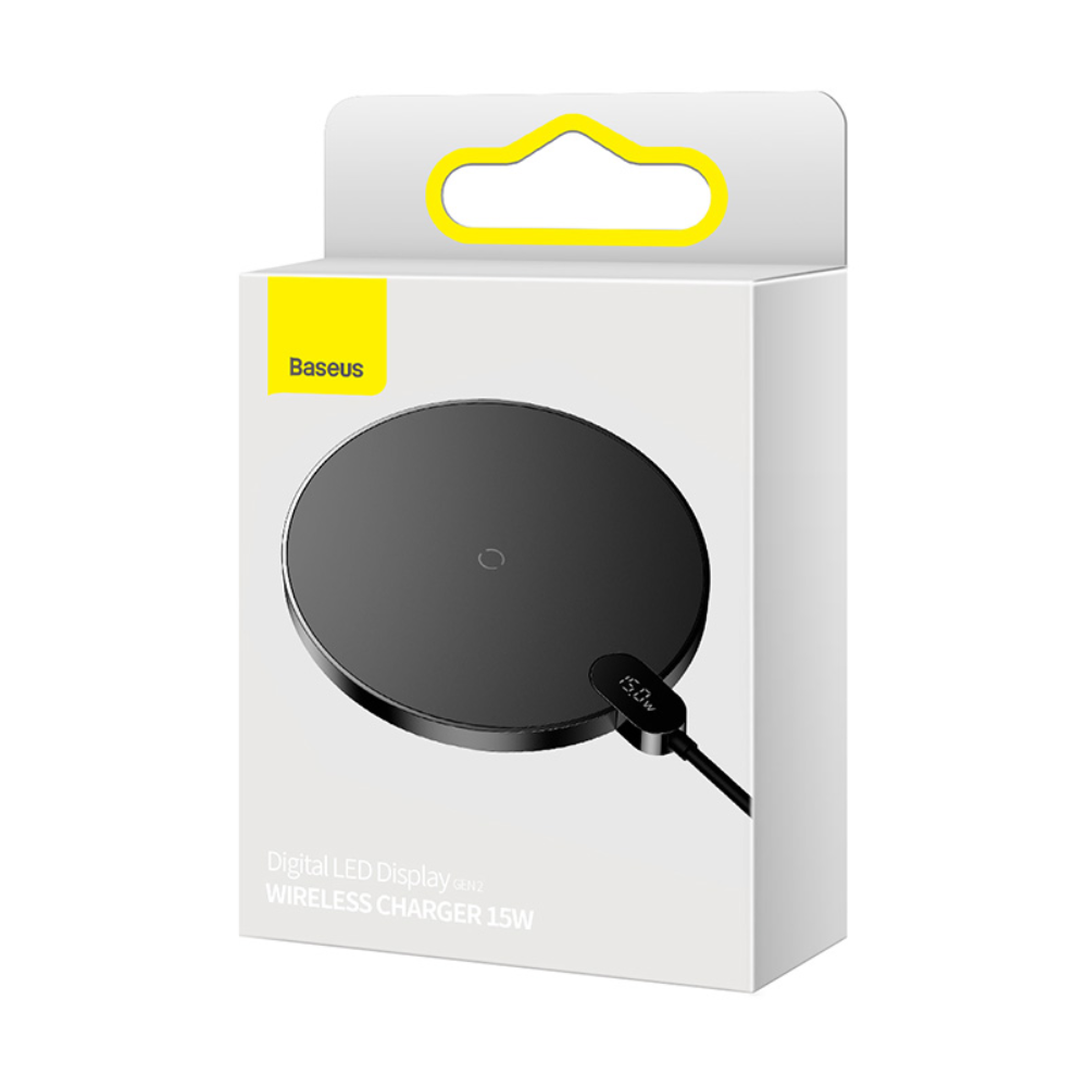 CARGADOR INALÁMBRICO CCED000001 CON PANTALLA LED DIGITAL GEN 2 15W NEGRO
