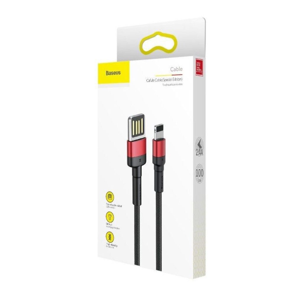 CABLE USB A LIGHTNING  2.4A 1MT CALKLF-G91 CAFULE EDICIÓN ESPECIAL ROJO+NEGRO