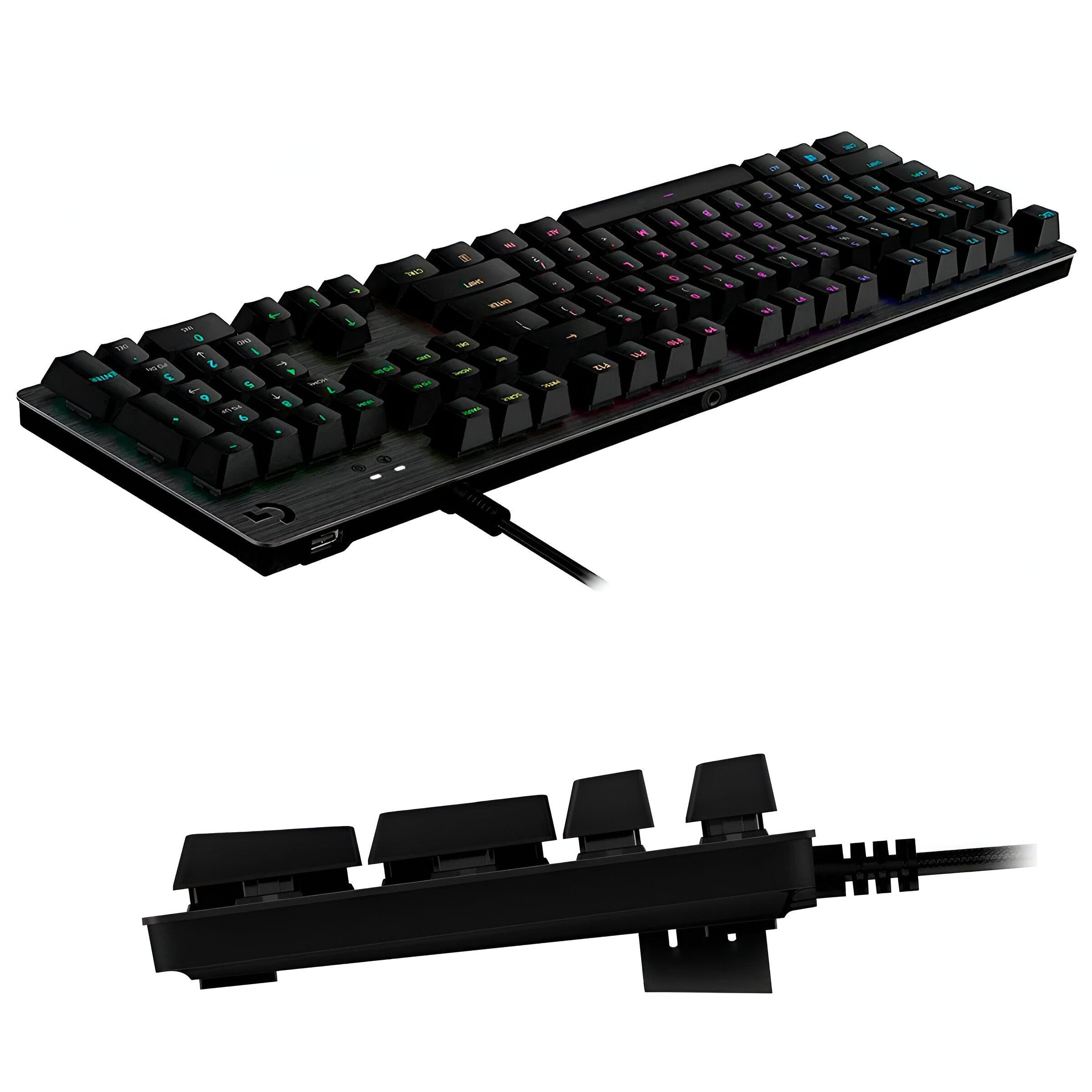 TECLADO LOGITECH GAMING G513 NEGRO MECANICO RGB LIGHTSYNC GX CAFE ALEACION ALUMINIO Y MAGNESIO