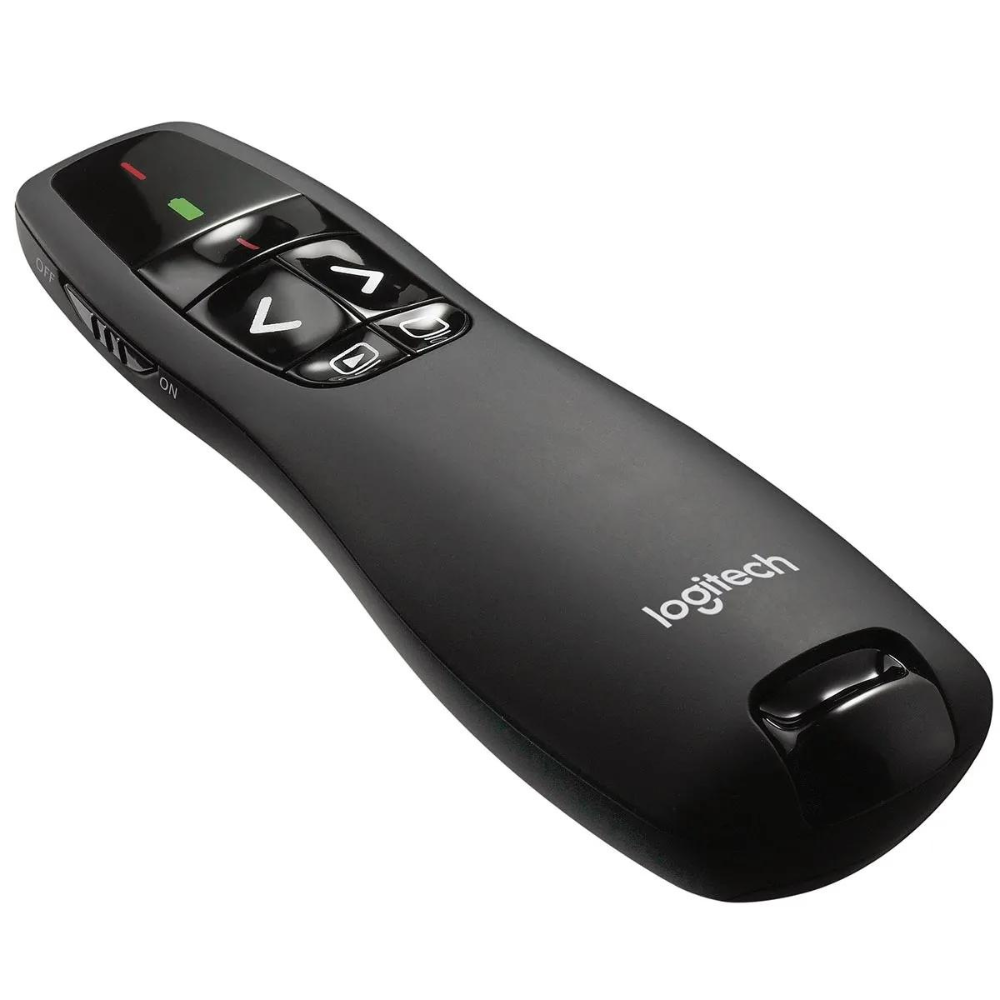 PUNTERO LOGITECH R400 NEGRO USB-PLUG AND PLAY-LUZ ROJA-RADIO 15 METROS