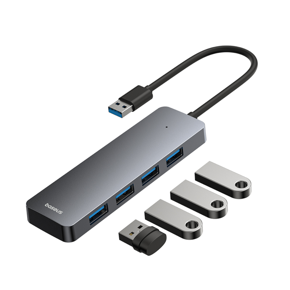 Baseus UltraJoy Series 4-Port HUB Lite 15cm Space Grey?USBA to USB3.0*4?