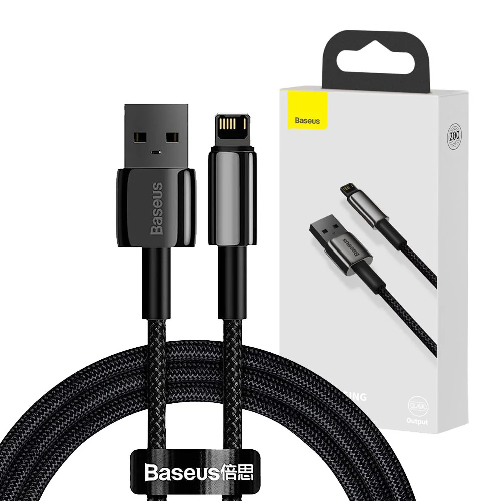 CABLE USB A LIGHTNING 2.4A 2MT CALWJ-A01 TUNGSTEN GOLD  NEGRO