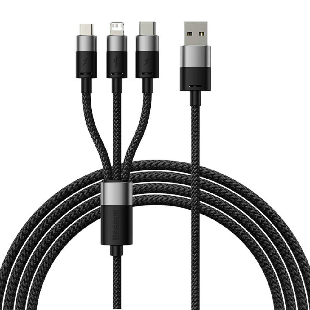 CABLE 3 EN 1  USB A MICRO/LIGHTNING/TIPO C 3.5A 1.2MT CAXS000001 STARSPEED NEGRO
