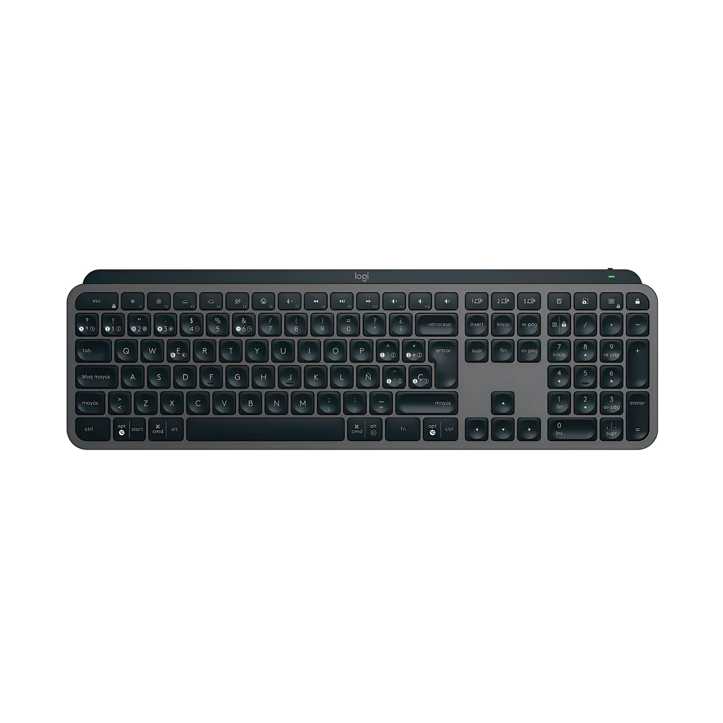TECLADO LOGITECH MX KEYS S GRAFITO SPA USB LOGI BOLT-BT-MUL. DISP. - RECARG-RETR.ILUM