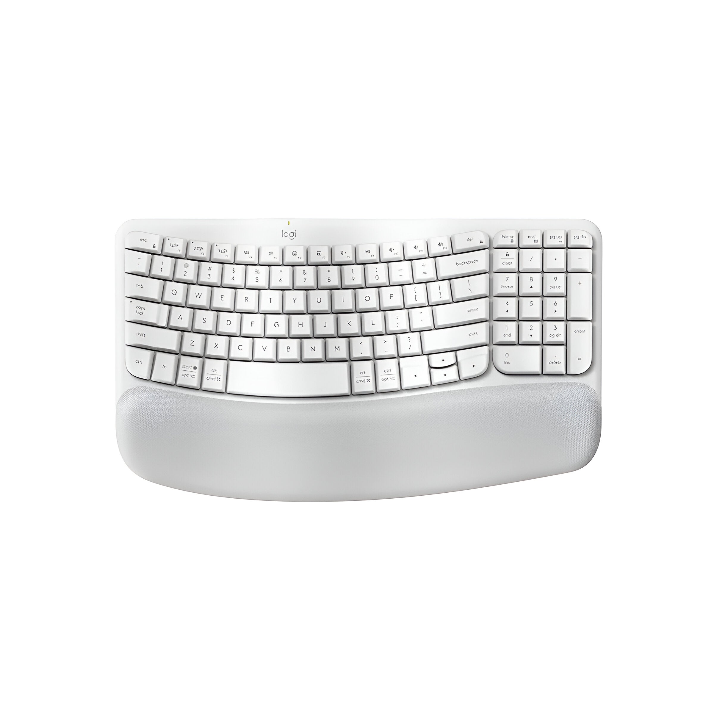 TECLADO LOGITECH ERGONOMICO WAVE KEYS CON REPOSAMANOS WIRELESS USB WHITE