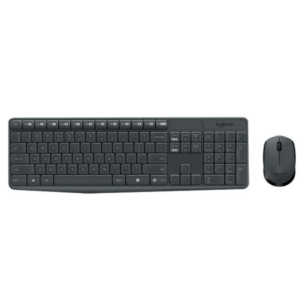 TECLADO-MOUSE COMBO LOGITECH MK235 NEGRO WIRELESS USB RESISTENTE A SALPICADURAS