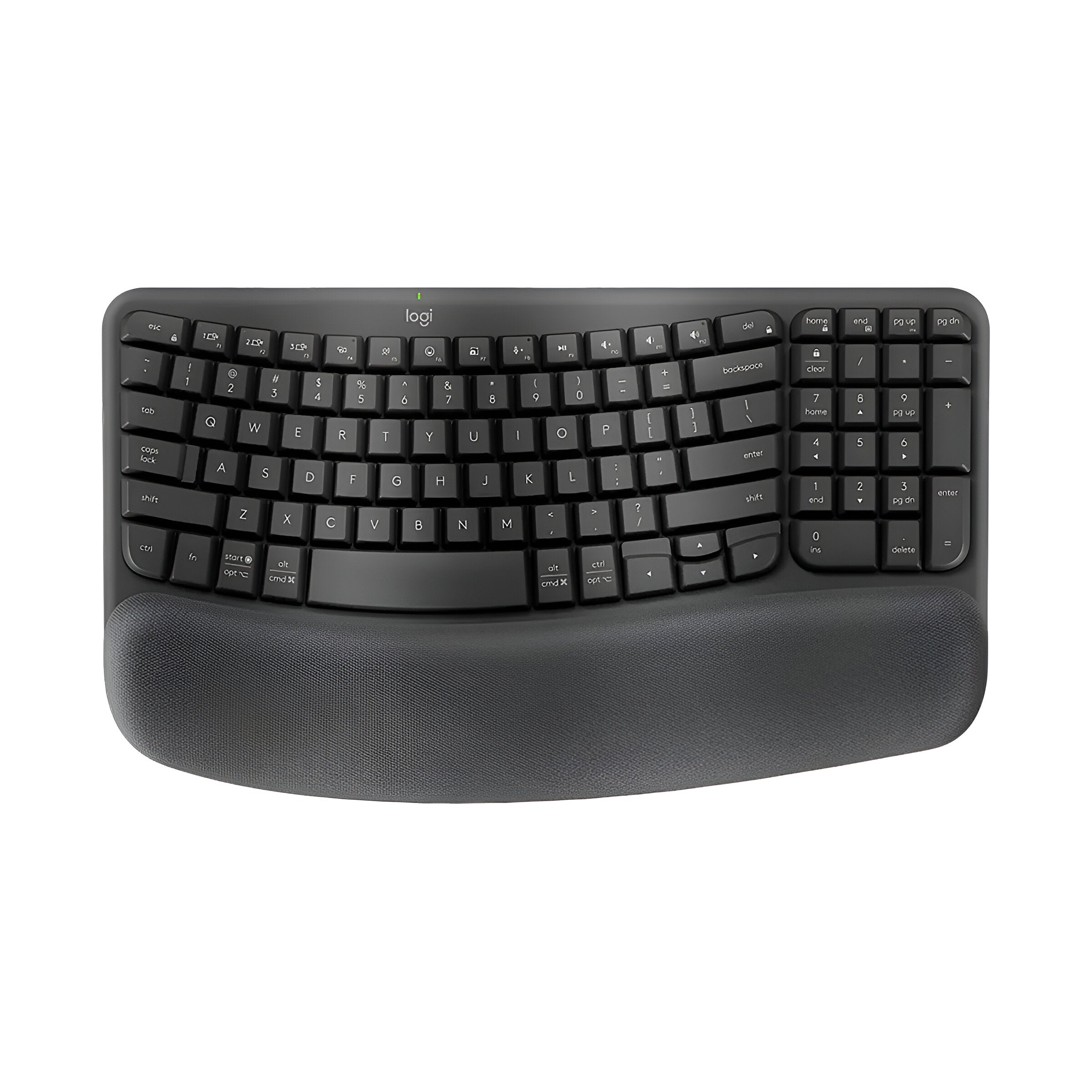 TECLADO LOGITECH ERGONOMICO WAVE KEYS CON REPOSAMANOS WIRELESS USB GRAPHITE