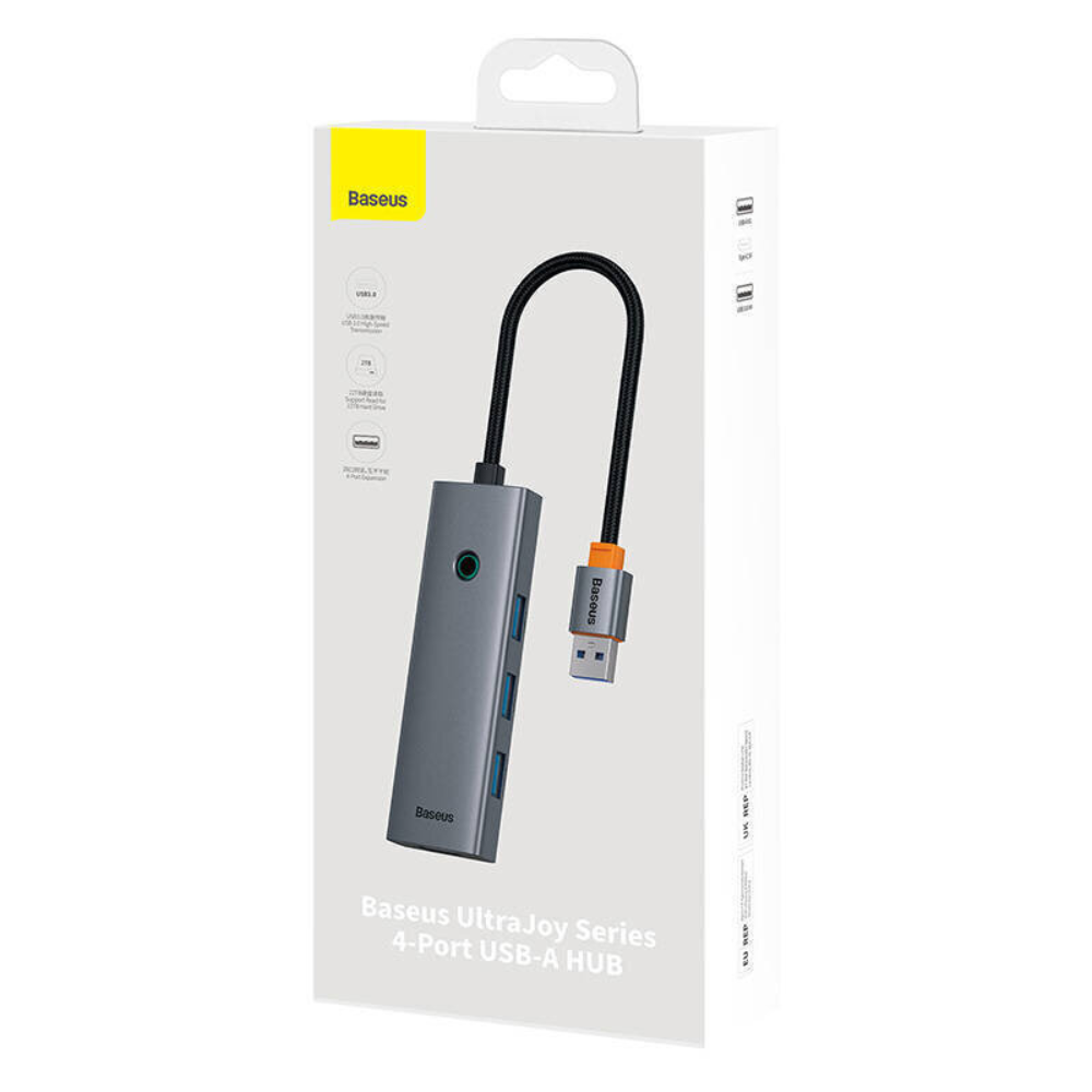 HUB  CON USB-A A USB 3.0 + TIPO C 5V B0005280B811-09 ULTRAJOY 4 PUERTOS GRIS