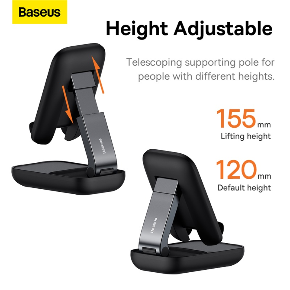 Soporte Plegable para Teléfono Baseus Seashell Negro Cluster