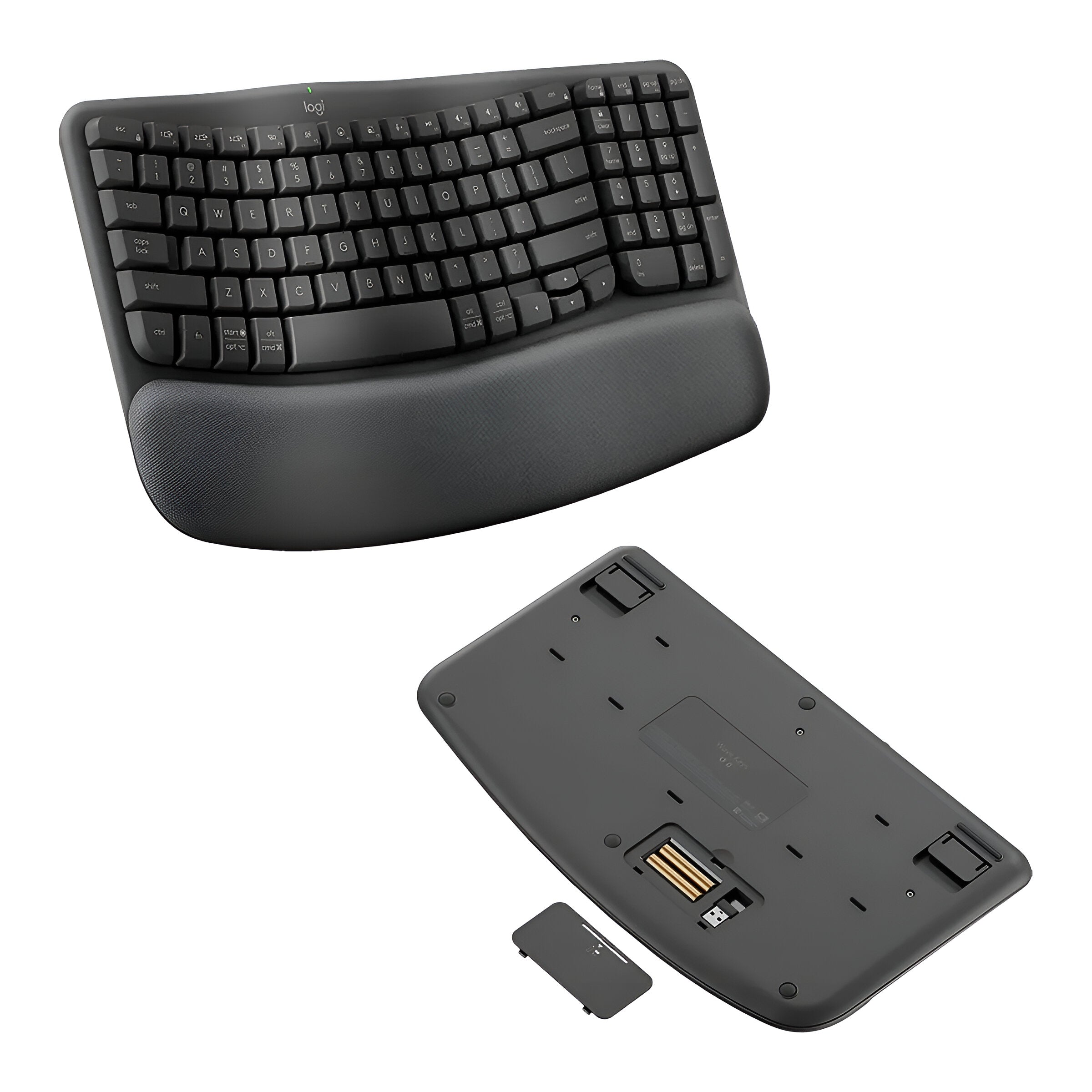 TECLADO LOGITECH ERGONOMICO WAVE KEYS CON REPOSAMANOS WIRELESS USB GRAPHITE