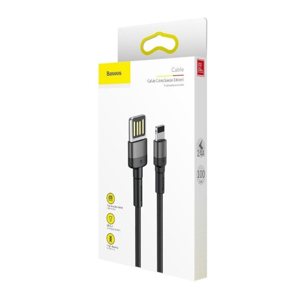 CABLE USB A LIGHTNING 2.4A 1MT CALKLF-GG1 CAFULE EDICIÓN ESPECIAL  GRIS+NEGRO