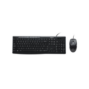 TECLADO-MOUSE COMBO LOGITECH MK200 NEGRO USB PLUG AND PLAY RESISTENTE A SALPICADURAS