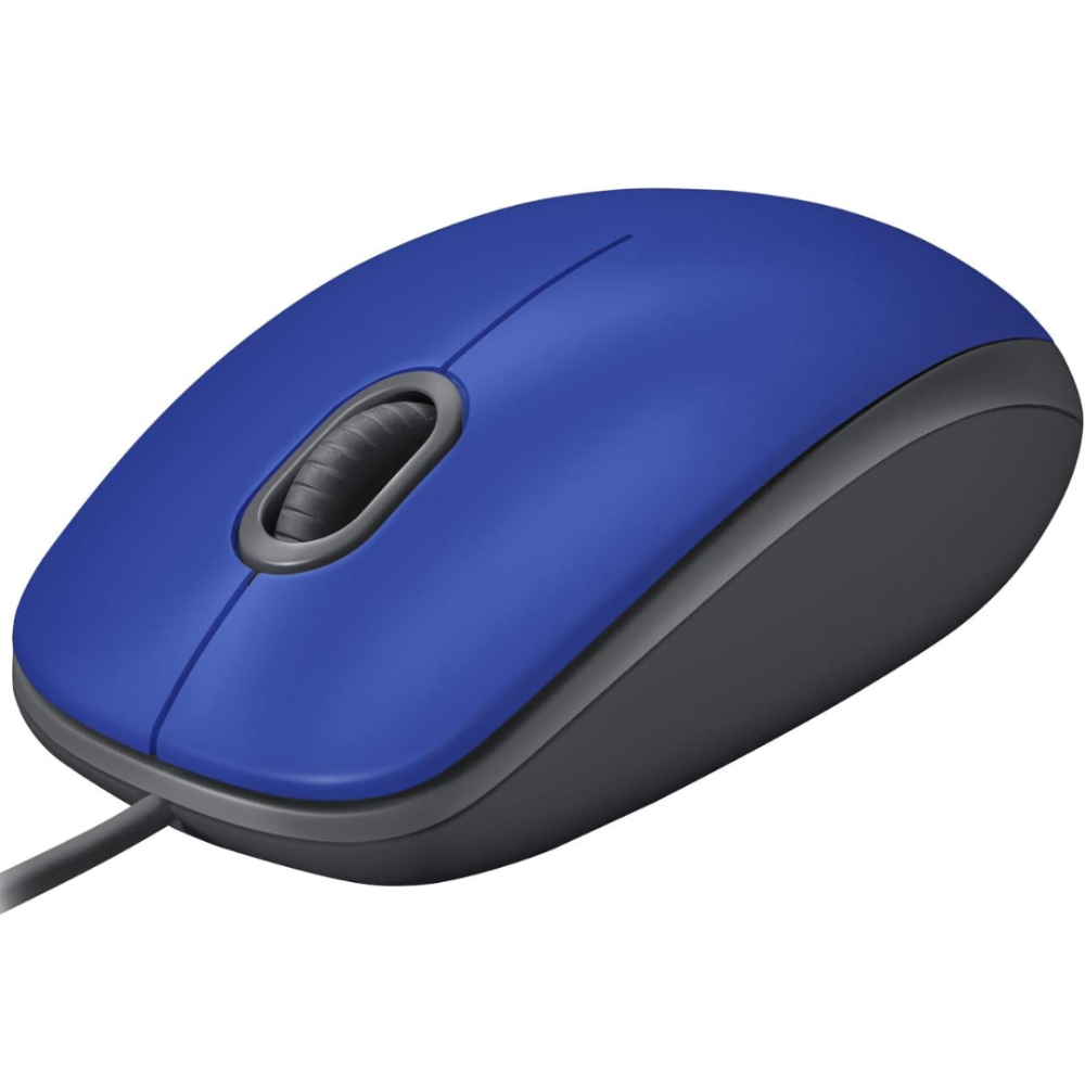 MOUSE LOGITECH M110 AZUL SILENCIOSO ALAMBRICO USB PLUG AND PLAY DISENO AMBIDIESTRO
