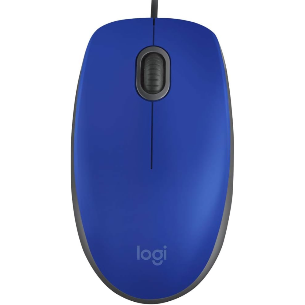 MOUSE LOGITECH M110 AZUL SILENCIOSO ALAMBRICO USB PLUG AND PLAY DISENO AMBIDIESTRO