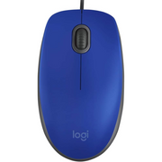 MOUSE LOGITECH M110 AZUL SILENCIOSO ALAMBRICO USB PLUG AND PLAY DISENO AMBIDIESTRO