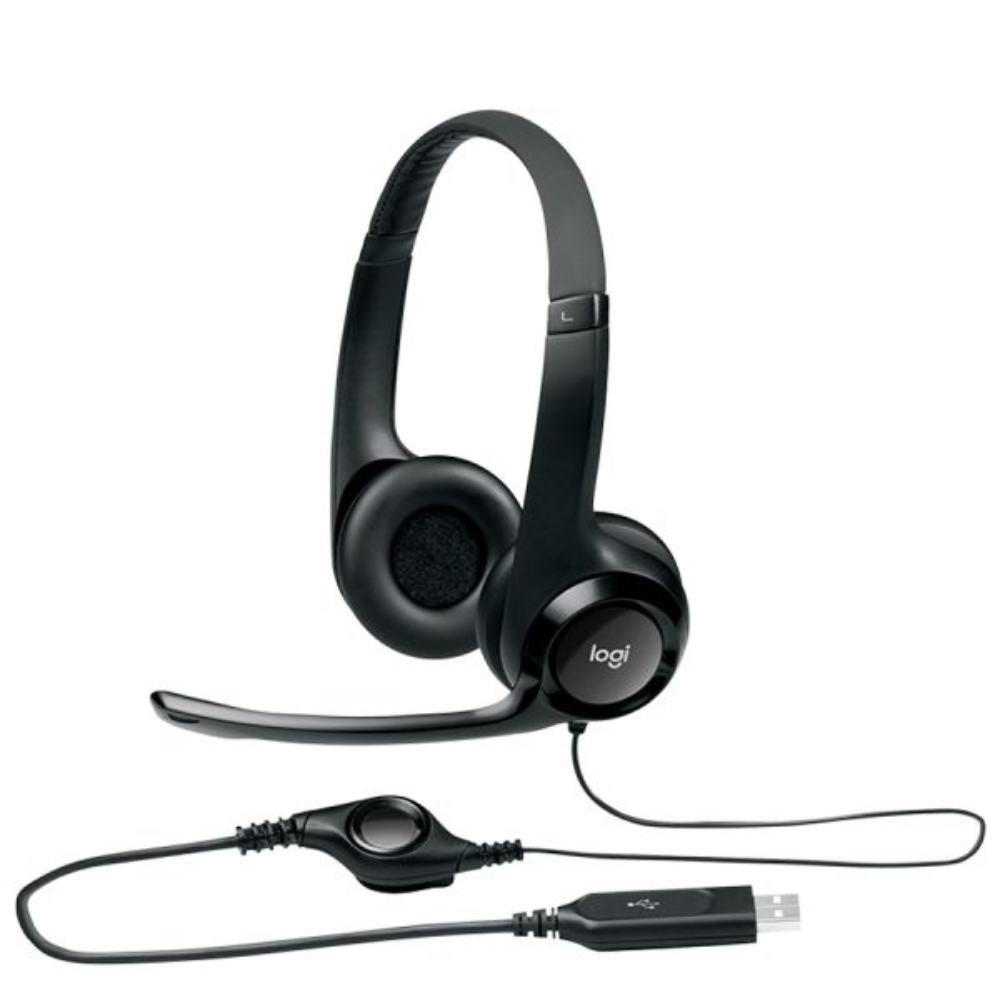 HEADSET LOGITECH H390 NEGRO USB PLUG AND PLAY SUPRESION RUIDO SONIDO ESTEREO