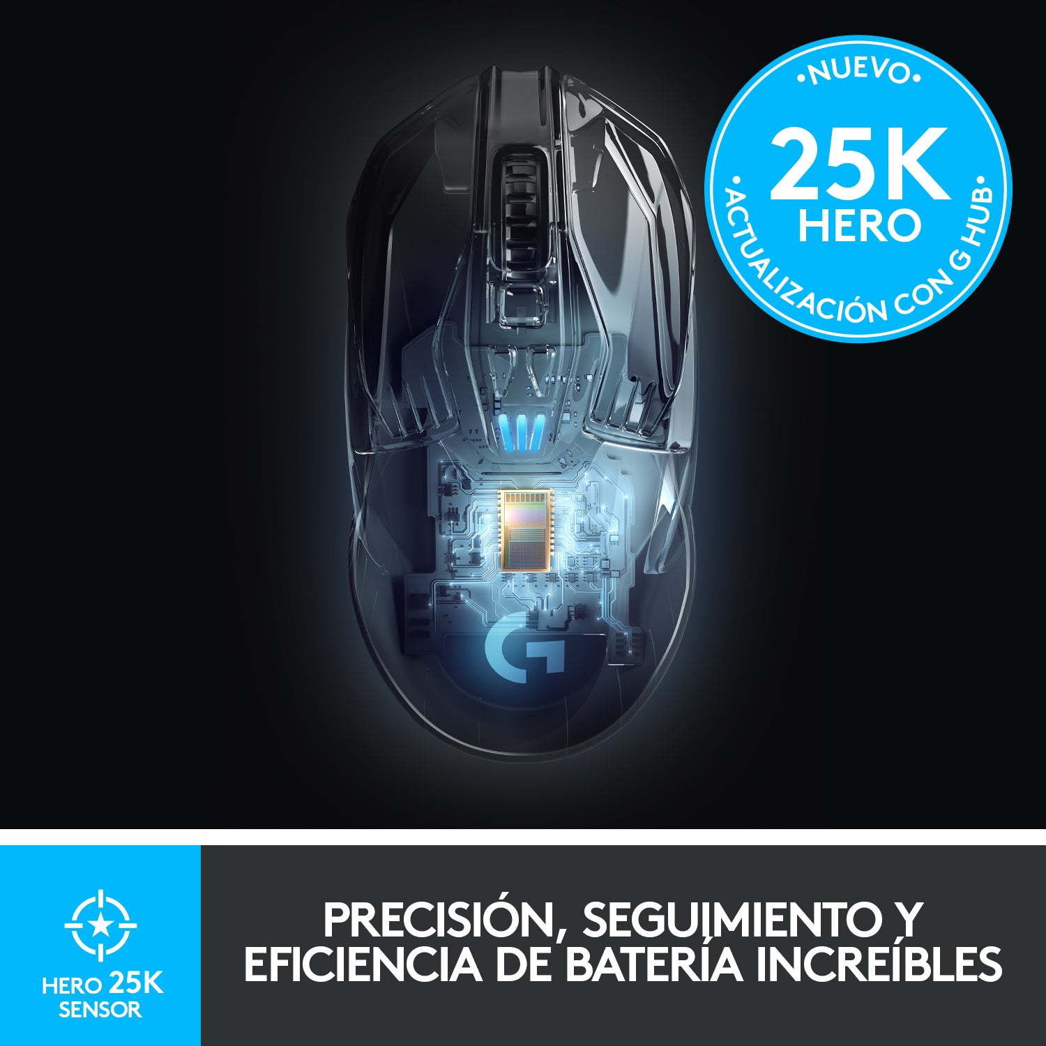 MOUSE LOGITECH GAMING G903 NEGRO WIRELESS LIGTHSPEED RECARGABLE RGB LIGHTSYNC POWERPLAY