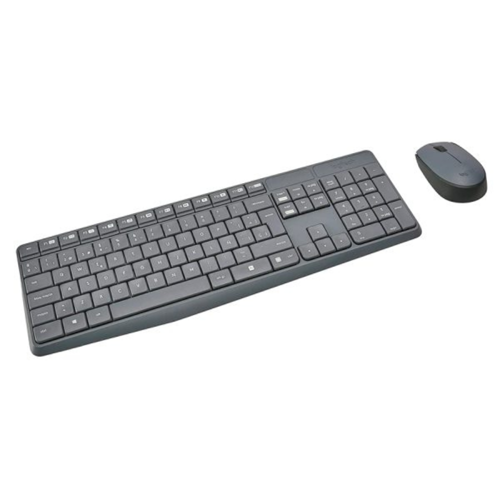 TECLADO-MOUSE COMBO LOGITECH MK235 NEGRO WIRELESS USB RESISTENTE A SALPICADURAS