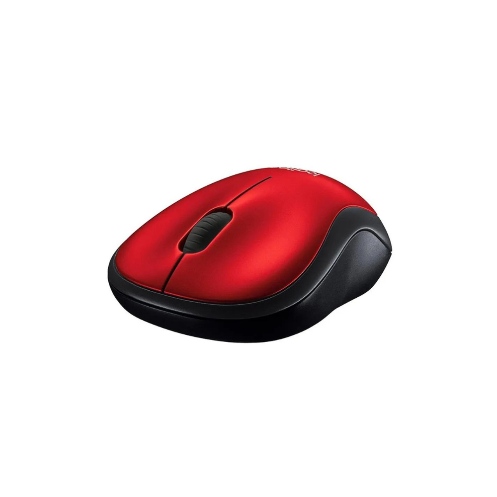 MOUSE LOGITECH M185 ROJO-NEGRO WIRELESS USB PLUG AND PLAY