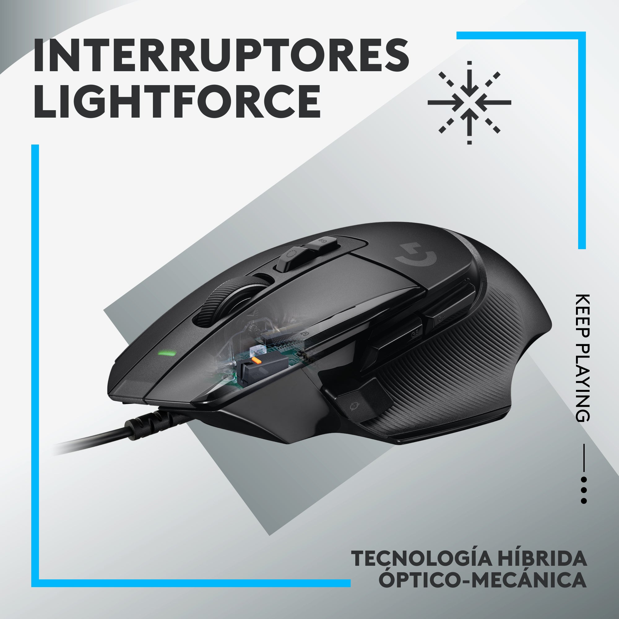 MOUSE LOGITECH GAMING G502 WIRELESS LIGHTSPEED SENSOR HERO 16K RGB LIGHTSYNC RECARGABLE POWERPLAY