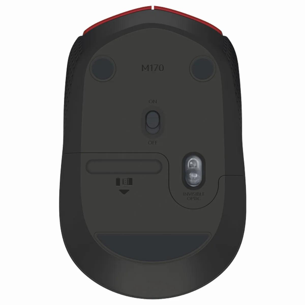 MOUSE LOGITECH M170 ROJO-NEGRO WIRELESS USB PLUG AND PLAY