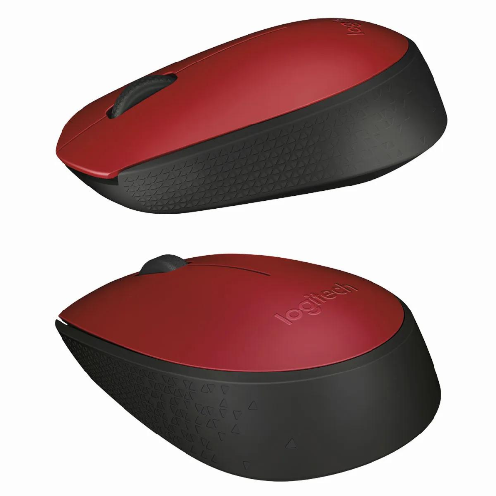 MOUSE LOGITECH M170 ROJO-NEGRO WIRELESS USB PLUG AND PLAY